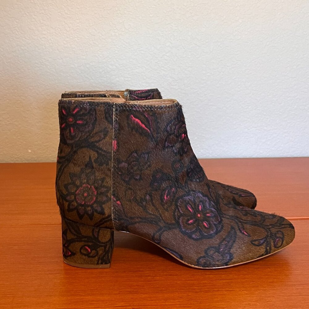 Madewell The Margot Boot in Floral Calf Hair Size 8